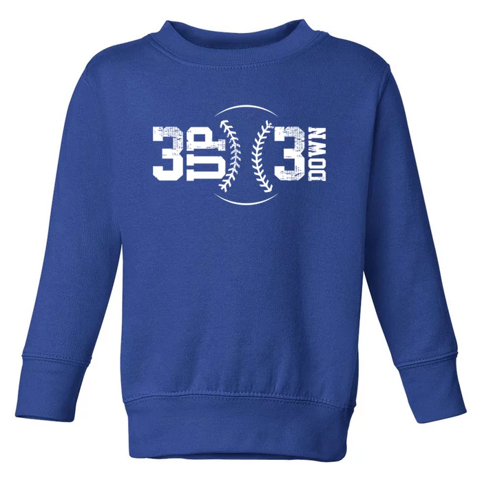 3 Up 3 Down Baseball Theme Gift Toddler Sweatshirt