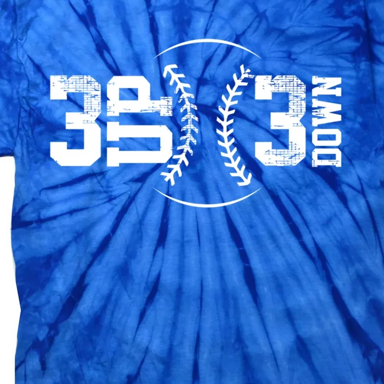 3 Up 3 Down Baseball Theme Gift Tie-Dye T-Shirt