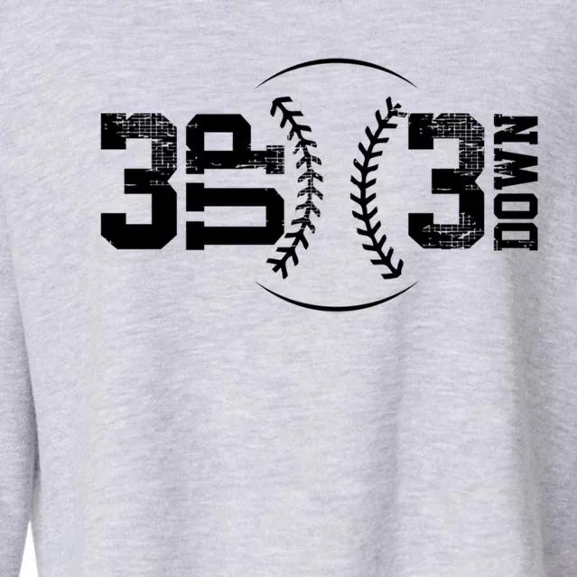 3 Up 3 Down Baseball Theme Gift Cropped Pullover Crew