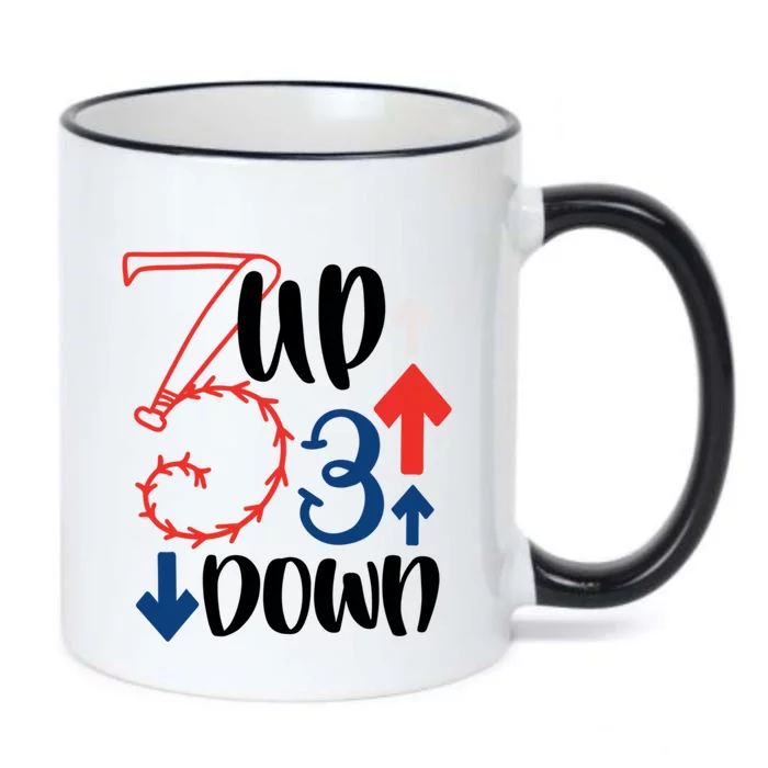 3 Up 3 Down Baseball Theme Funny Gift Black Color Changing Mug