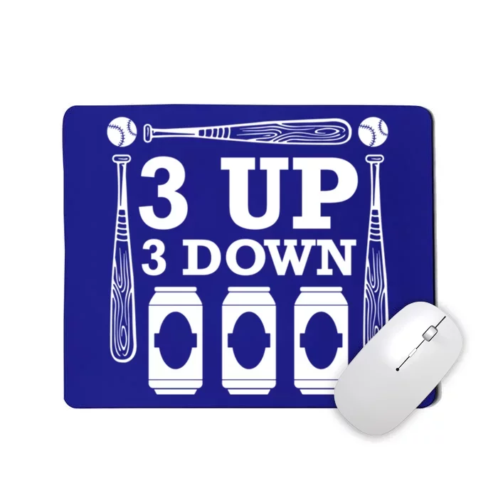 3 Up 3 Down Beer Baseball Gift Mousepad