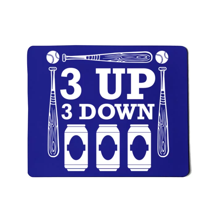 3 Up 3 Down Beer Baseball Gift Mousepad