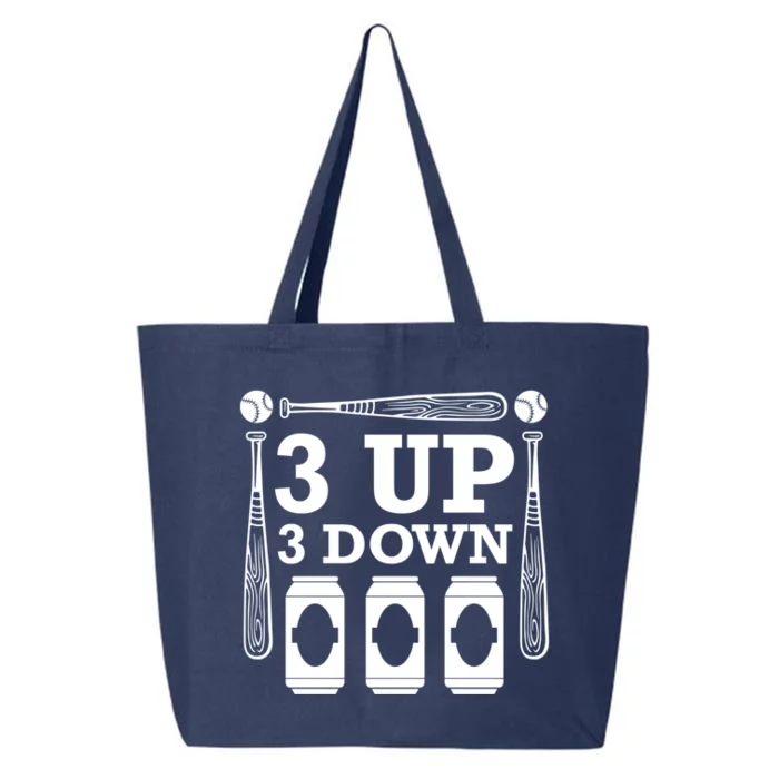 3 Up 3 Down Beer Baseball Gift 25L Jumbo Tote