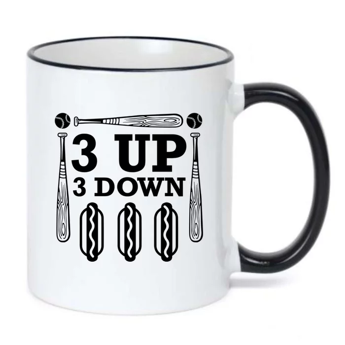 3 Up 3 Down Hotdogs Baseball Great Gift Black Color Changing Mug