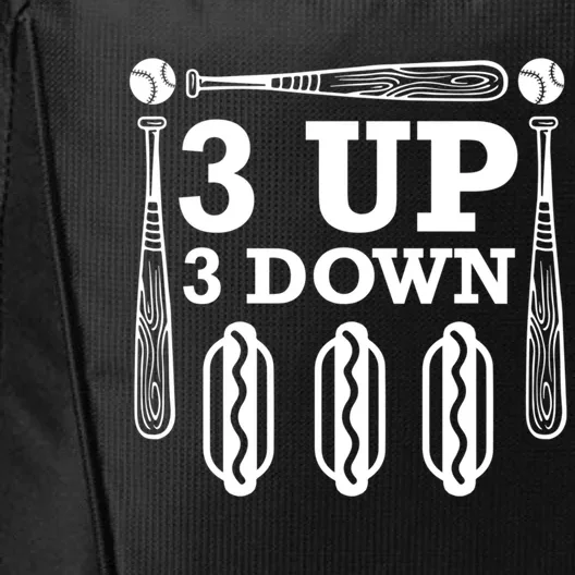 3 Up 3 Down Hotdogs Baseball Great Gift City Backpack