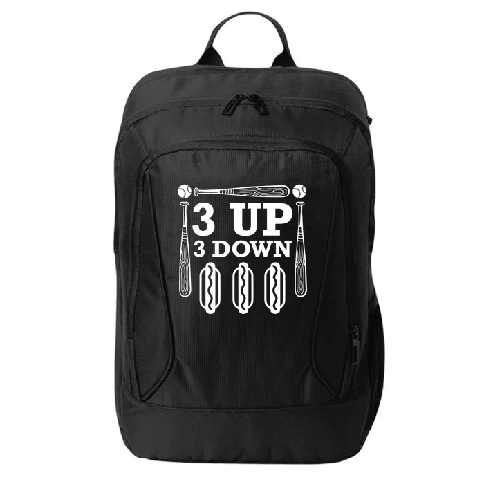 3 Up 3 Down Hotdogs Baseball Great Gift City Backpack