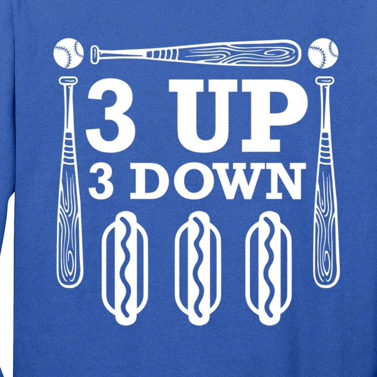 3 Up 3 Down Hotdogs Baseball Great Gift Tall Long Sleeve T-Shirt