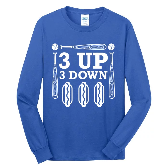 3 Up 3 Down Hotdogs Baseball Great Gift Tall Long Sleeve T-Shirt