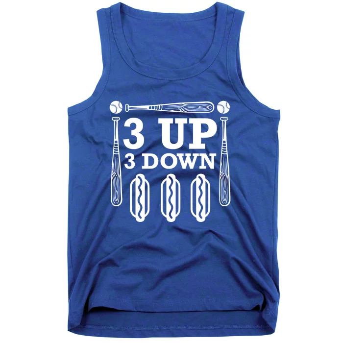 3 Up 3 Down Hotdogs Baseball Great Gift Tank Top