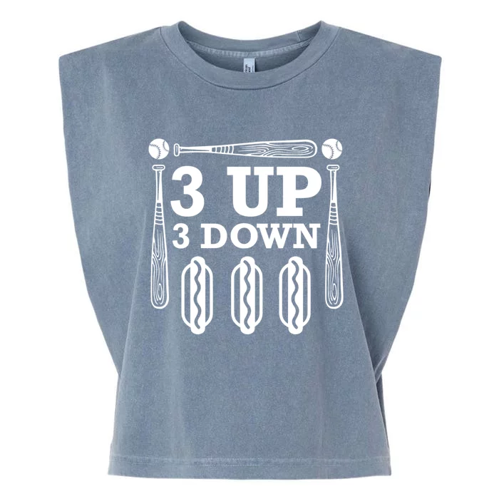 3 Up 3 Down Hotdogs Baseball Great Gift Garment-Dyed Women's Muscle Tee