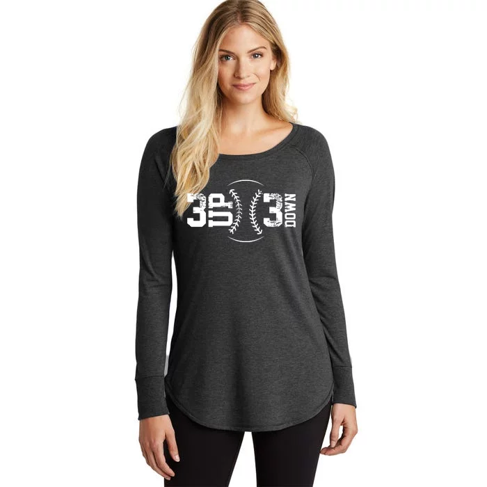 3 UP 3 Down Baseball Women's Perfect Tri Tunic Long Sleeve Shirt