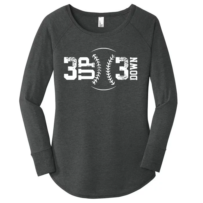 3 UP 3 Down Baseball Women's Perfect Tri Tunic Long Sleeve Shirt