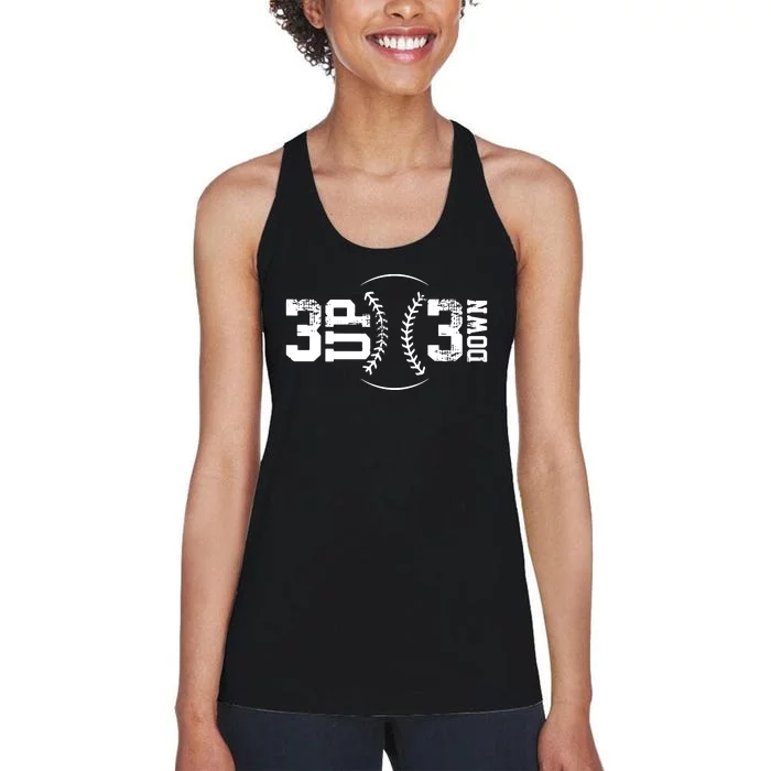 3 UP 3 Down Baseball Women's Racerback Tank