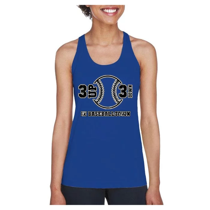 3 Up 3 Down In Baseball Town Graphic Gift Women's Racerback Tank