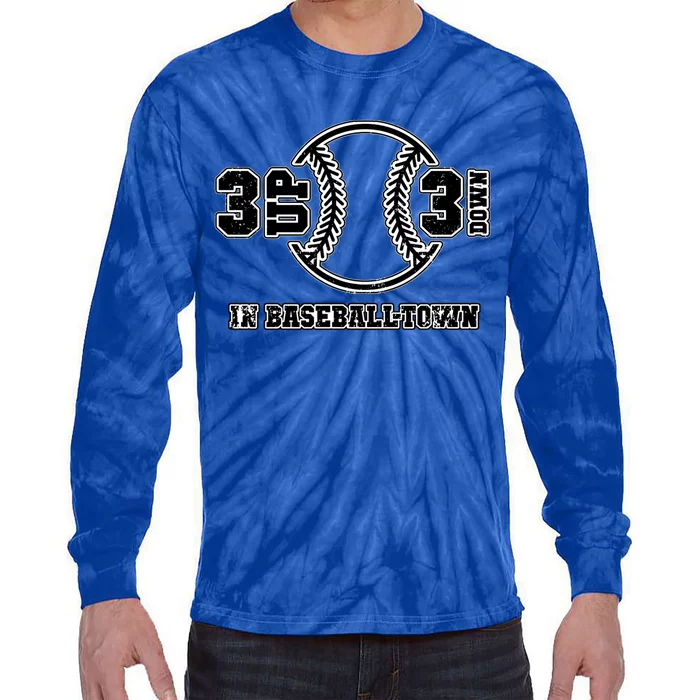 3 Up 3 Down In Baseball Town Graphic Gift Tie-Dye Long Sleeve Shirt