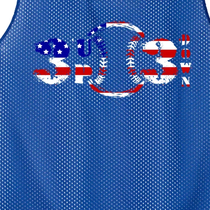 3 Up 3 Down Patriotic Baseball Outfit Funny Softball Gift Mesh Reversible Basketball Jersey Tank