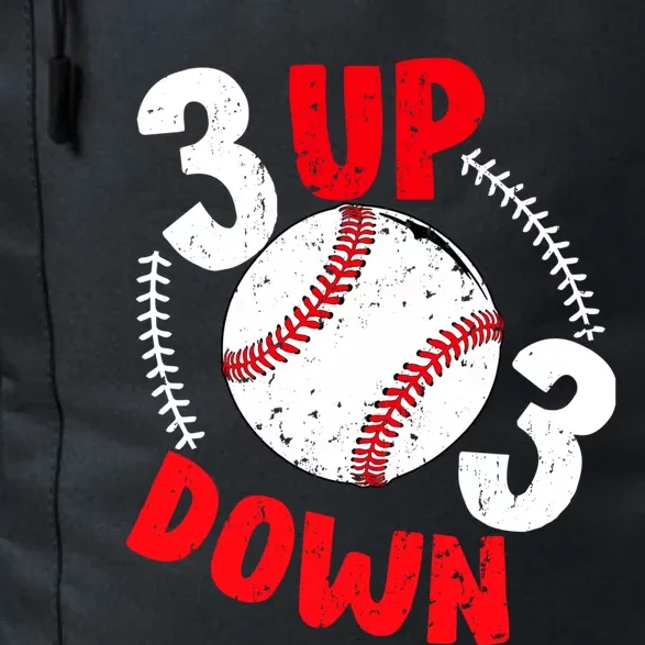 3 Up 3 Down Three Up Three Down Baseball Softball Players Gift Daily Commute Backpack