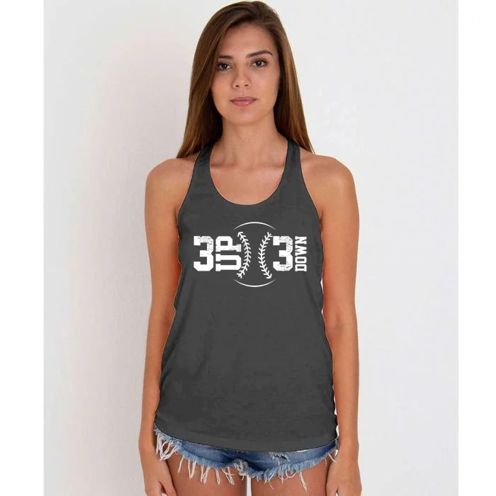 3 UP 3 Down Baseball TShirt TShirt Women's Knotted Racerback Tank