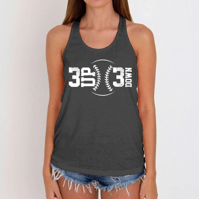 3 UP 3 Down Baseball TShirt TShirt Women's Knotted Racerback Tank