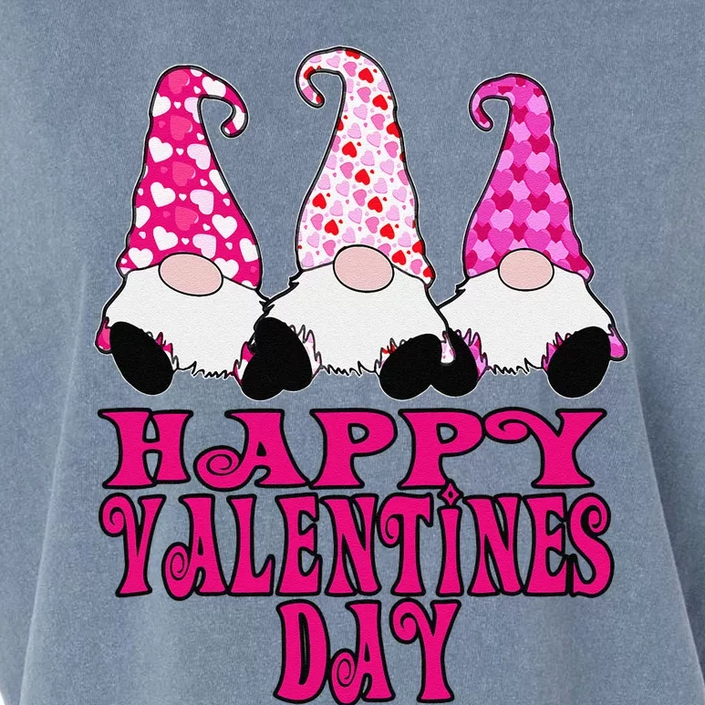 3 Valentine Gnomes Cute Hearts Happy Valentines Day Garment-Dyed Women's Muscle Tee