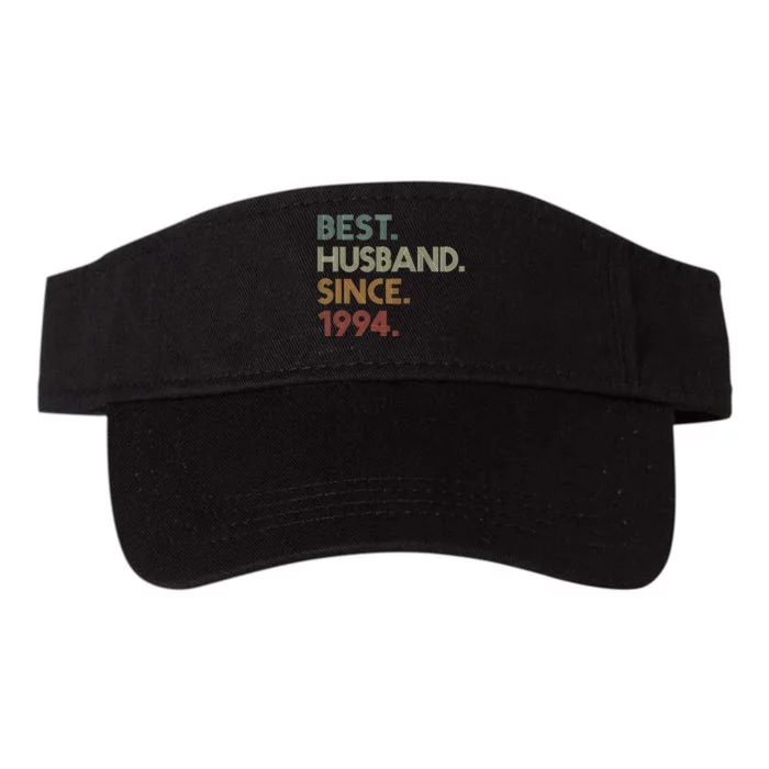 30th Wedding Anniversary Best Husband Since 1994 Valucap Bio-Washed Visor