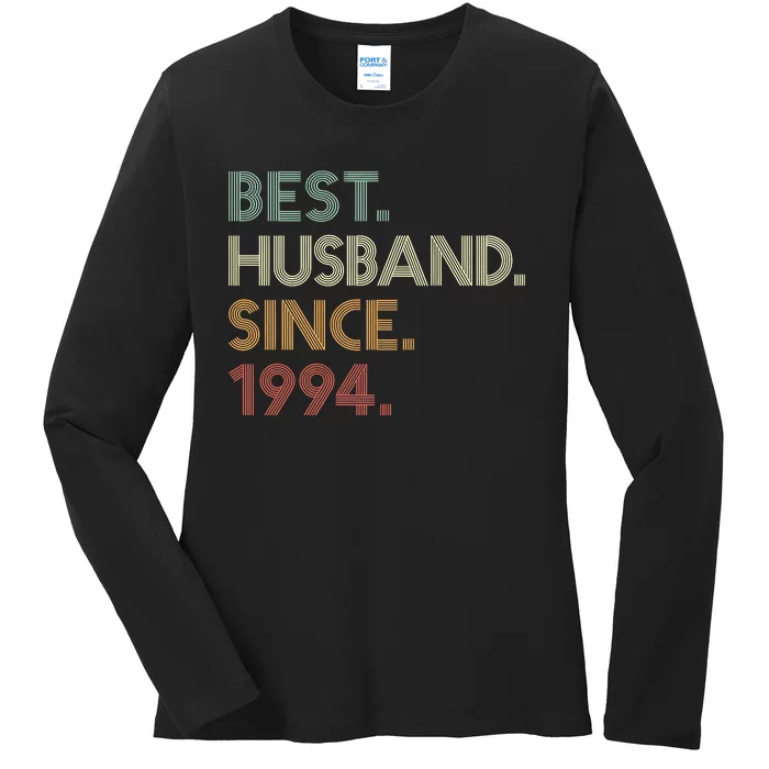 30th Wedding Anniversary Best Husband Since 1994 Ladies Long Sleeve Shirt