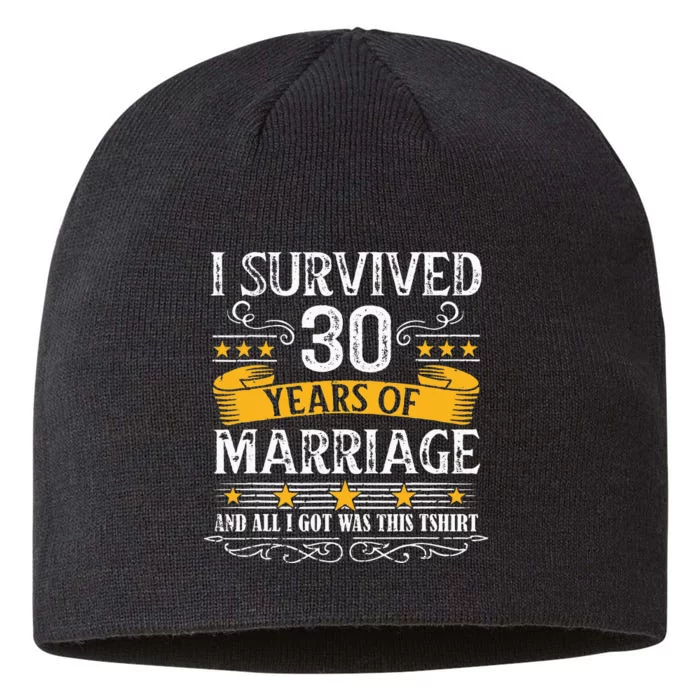 30th Wedding Anniversary Couples Husband Wife 30 Years 8 1/2in Sustainable Knit Beanie