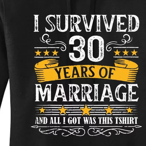 30th Wedding Anniversary Couples Husband Wife 30 Years Women's Pullover Hoodie