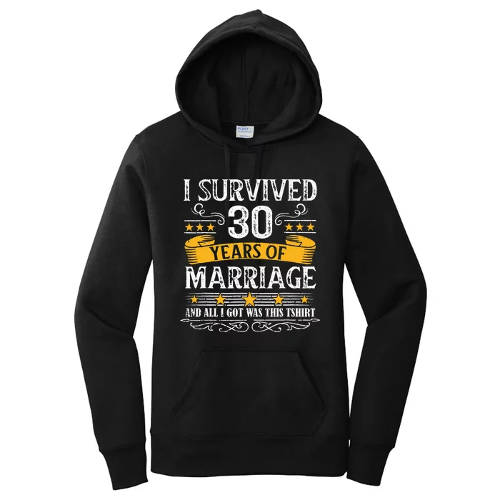 30th Wedding Anniversary Couples Husband Wife 30 Years Women's Pullover Hoodie