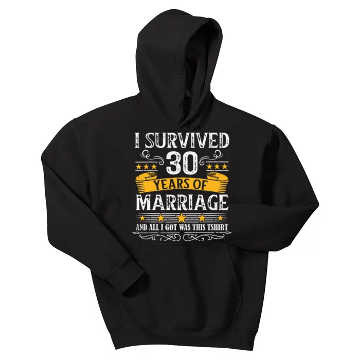 30th Wedding Anniversary Couples Husband Wife 30 Years Kids Hoodie