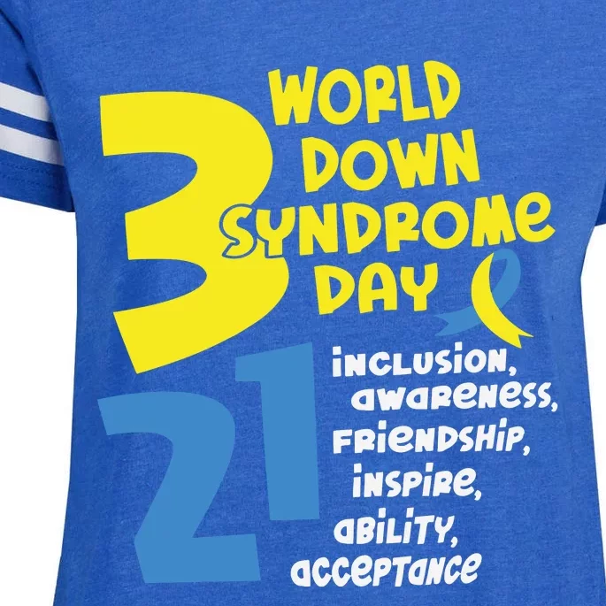 321 World Down Syndrome Day T21 Down Syndrome Down Right Perfect Enza Ladies Jersey Football T-Shirt