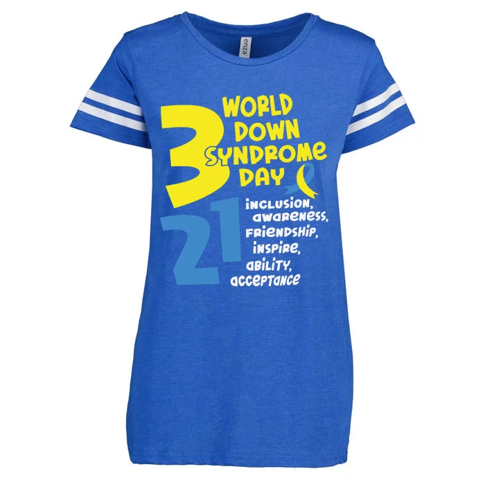 321 World Down Syndrome Day T21 Down Syndrome Down Right Perfect Enza Ladies Jersey Football T-Shirt