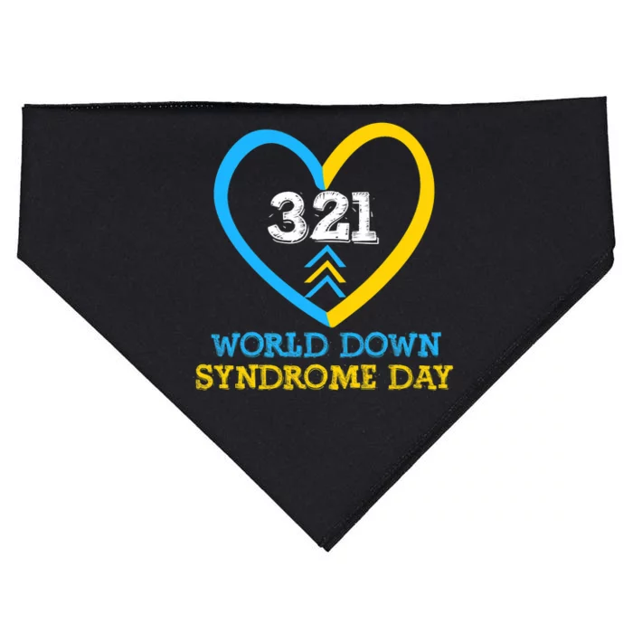 321 World Down Syndrome Awareness Day Trisomy 21 USA-Made Doggie Bandana