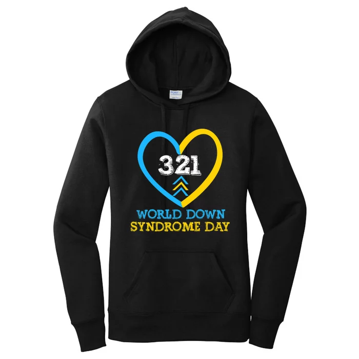 321 World Down Syndrome Awareness Day Trisomy 21 Women's Pullover Hoodie