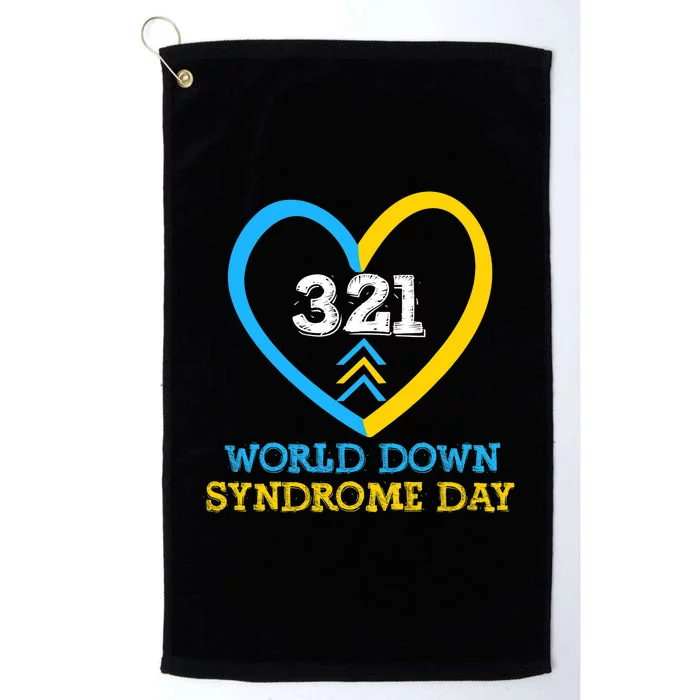 321 World Down Syndrome Awareness Day Trisomy 21 Platinum Collection Golf Towel