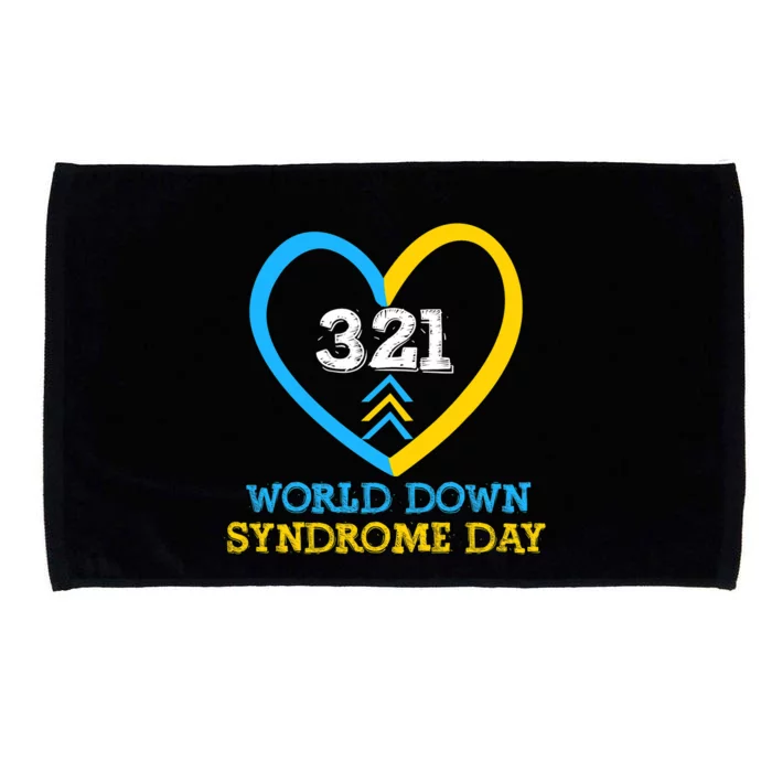 321 World Down Syndrome Awareness Day Trisomy 21 Microfiber Hand Towel