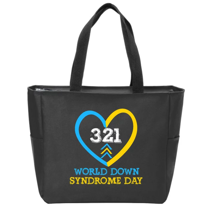 321 World Down Syndrome Awareness Day Trisomy 21 Zip Tote Bag