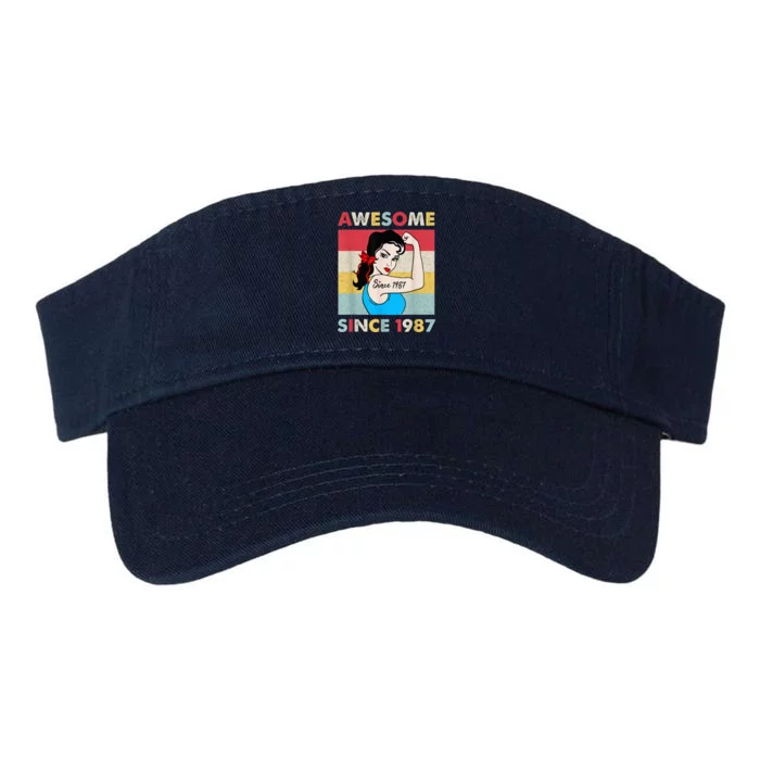 35 Year 35th Birthday Wo Vintage 1987 Birthday Present Gift Valucap Bio-Washed Visor