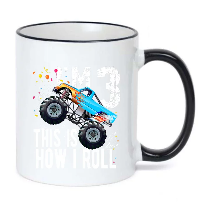 3 Year Old Gift Cool 3th Birthday Boy Gift For Monster Truck Car Lovers Black Color Changing Mug