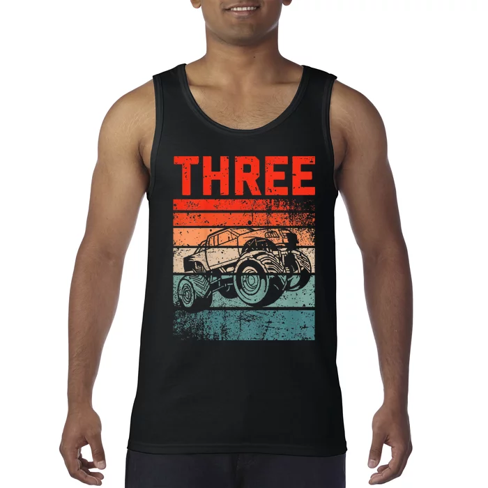 3 Year Old 3rd Birthday Monster Truck Tank Top