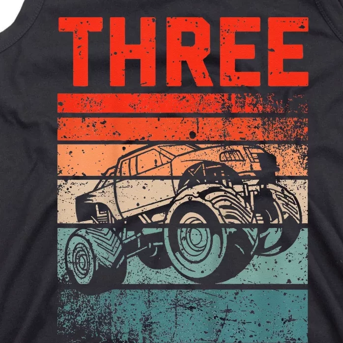 3 Year Old 3rd Birthday Monster Truck Tank Top