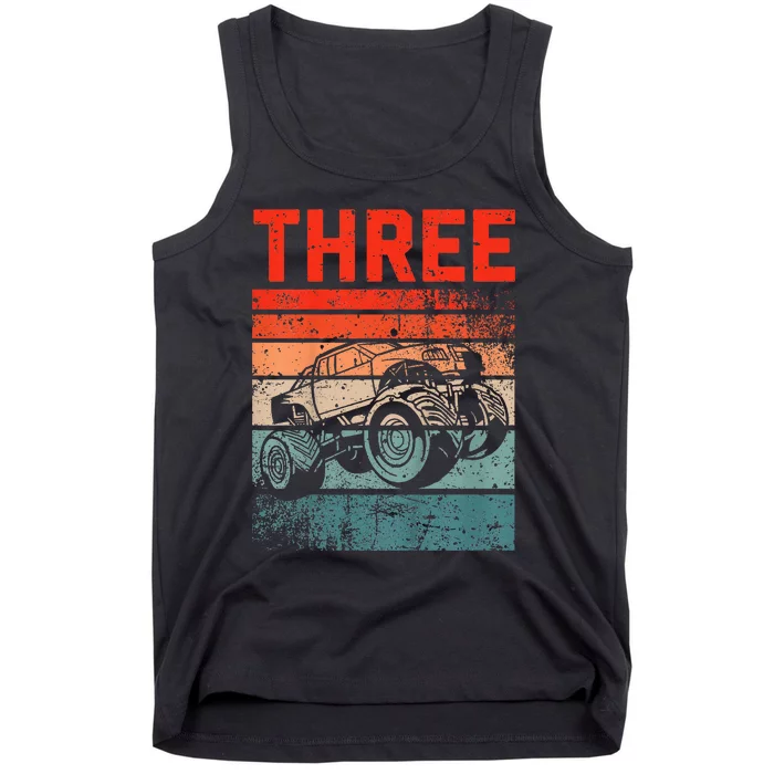 3 Year Old 3rd Birthday Monster Truck Tank Top