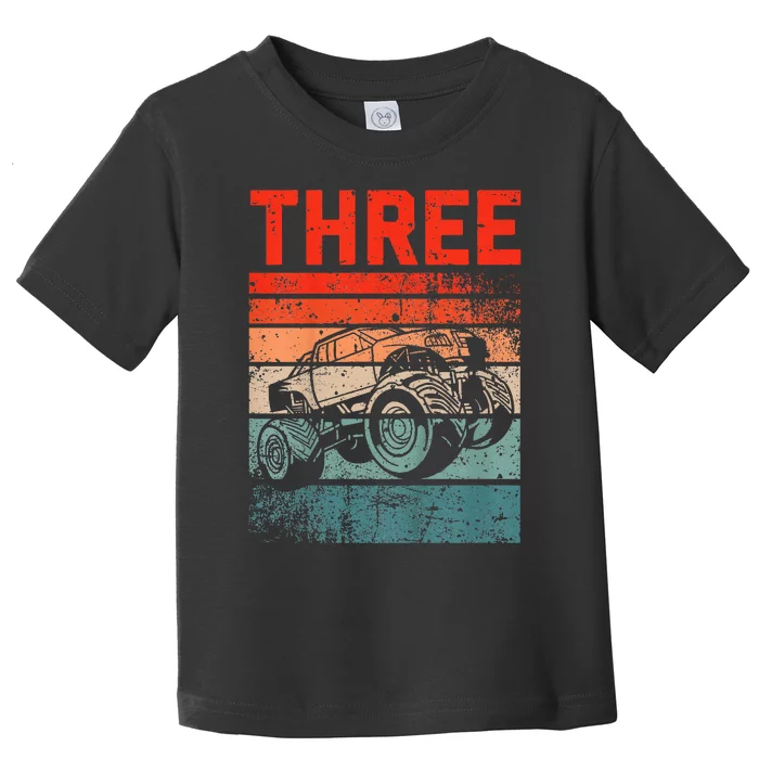 3 Year Old 3rd Birthday Monster Truck Toddler T-Shirt