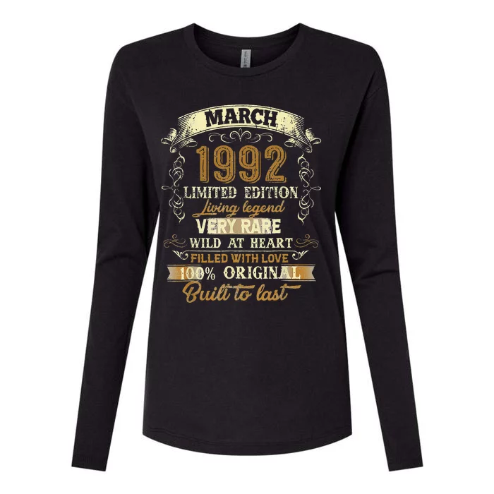 31 Year Old Gift March 1992 Vintage Awesome 31st Birthday Cute Womens Cotton Relaxed Long Sleeve T-Shirt