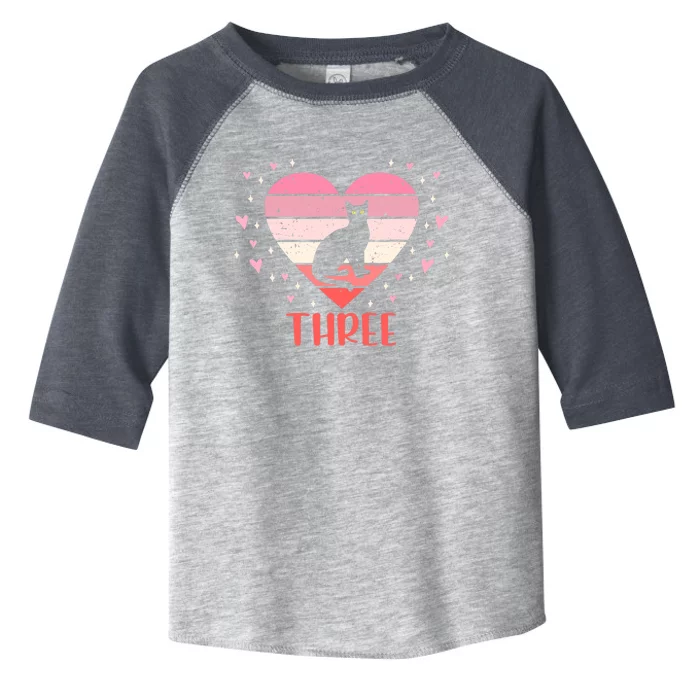 3 Year Old Cute Cat Birthday Girl 3Rd B Day Toddler Fine Jersey T-Shirt