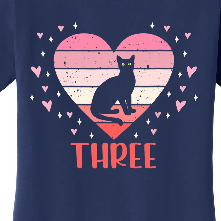 3 Year Old Cute Cat Birthday Girl 3Rd B Day Women's T-Shirt