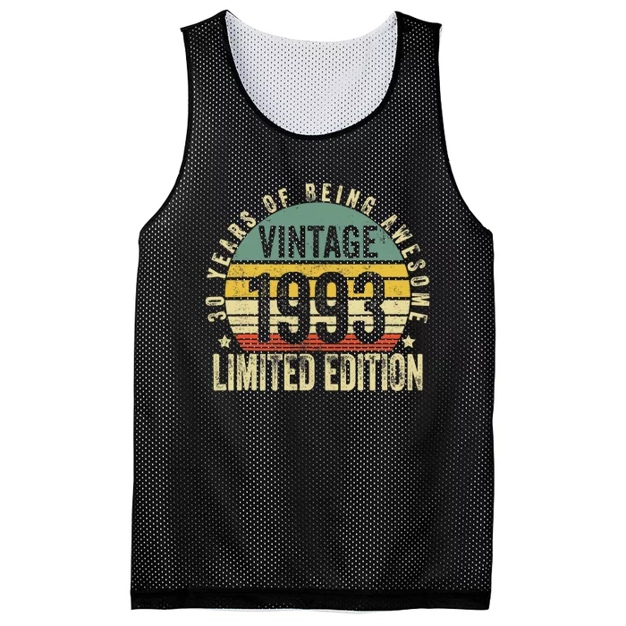 30 Year Old Gifts Vintage 1993 Limited Edition 30th Birthday Mesh Reversible Basketball Jersey Tank