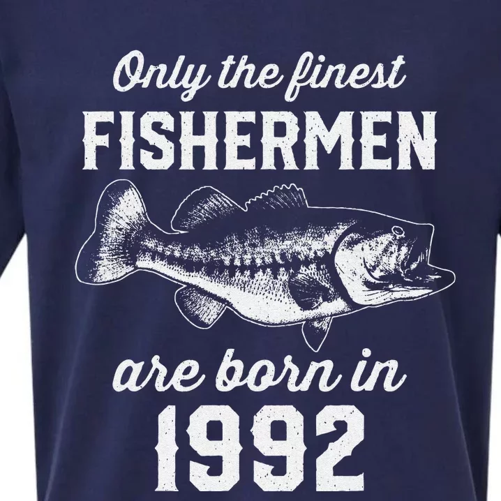 31 Year Old Fisherman Fishing 1992 31st Birthday Sueded Cloud Jersey T-Shirt