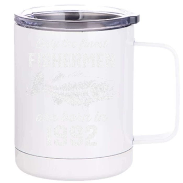 31 Year Old Fisherman Fishing 1992 31st Birthday Front & Back 12oz Stainless Steel Tumbler Cup