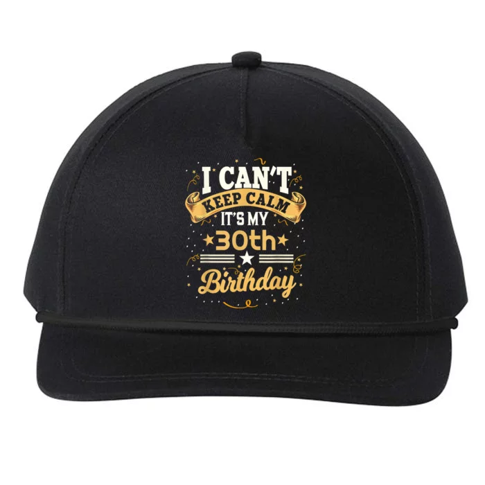 30 Year Old shirt I Can't Keep Calm It's My 30th Birthday Snapback Five-Panel Rope Hat